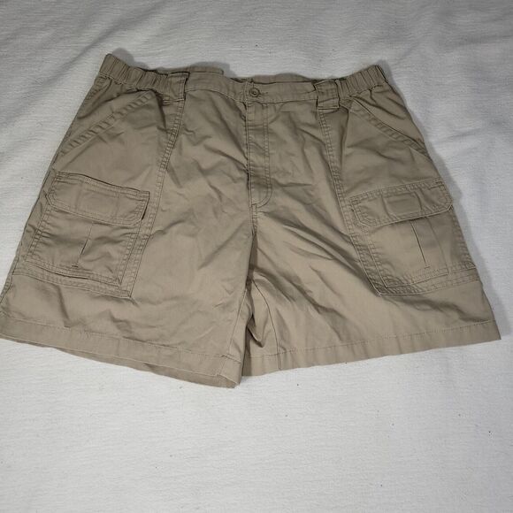 Savane Cargo Shorts Mens Sz 42 Tan Elastic Waist Hiking Pockets Outdoor Camping - Picture 3 of 14